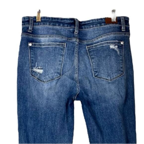 Judy Blue Jeans Boyfriend Fit Dark Wash Distressed Mid Rise Juniors Size 9/29 - Picture 4 of 7